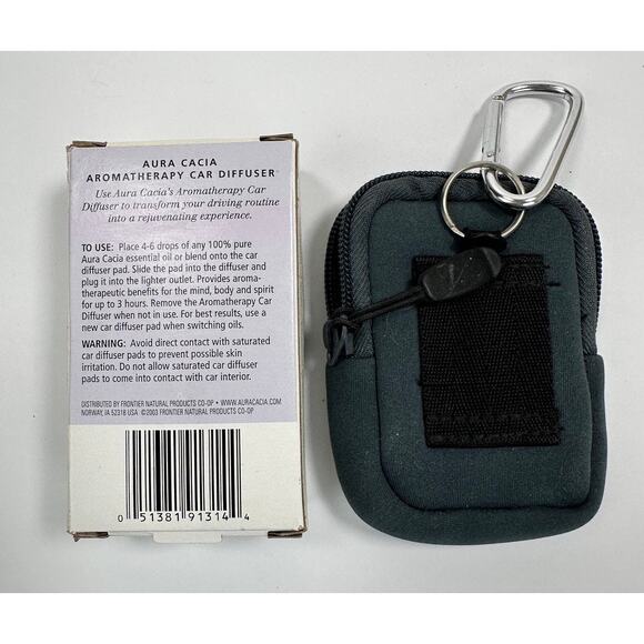 Aura Cacia Aromatherapy & Pads Car Diffuser and Aroma Tools Travel Case - Picture 3 of 7